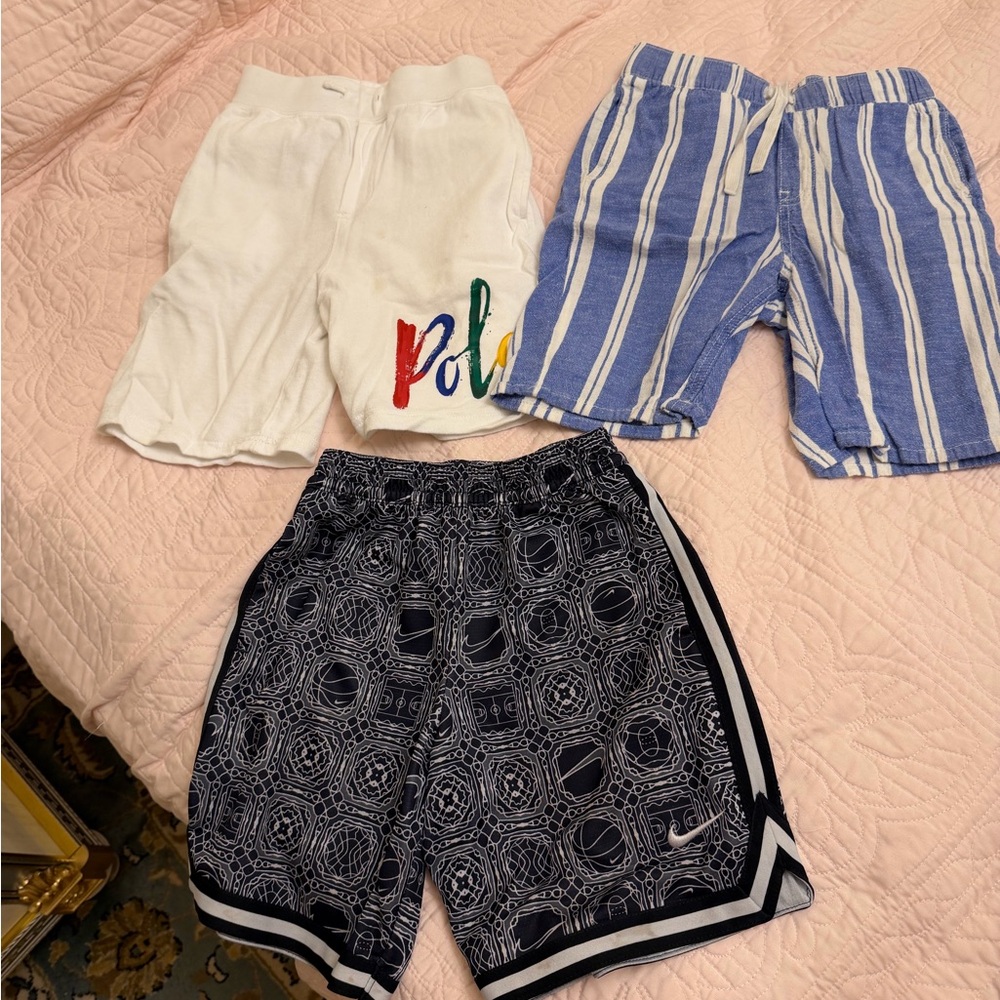 Nike Black White Patterned Athletic Shorts for Kids